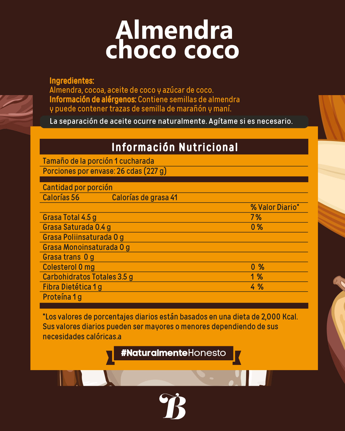 Mantequilla de Almendra Choco Coco