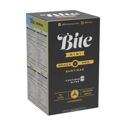 Caja de 10 Mini Bite Pro y Snack